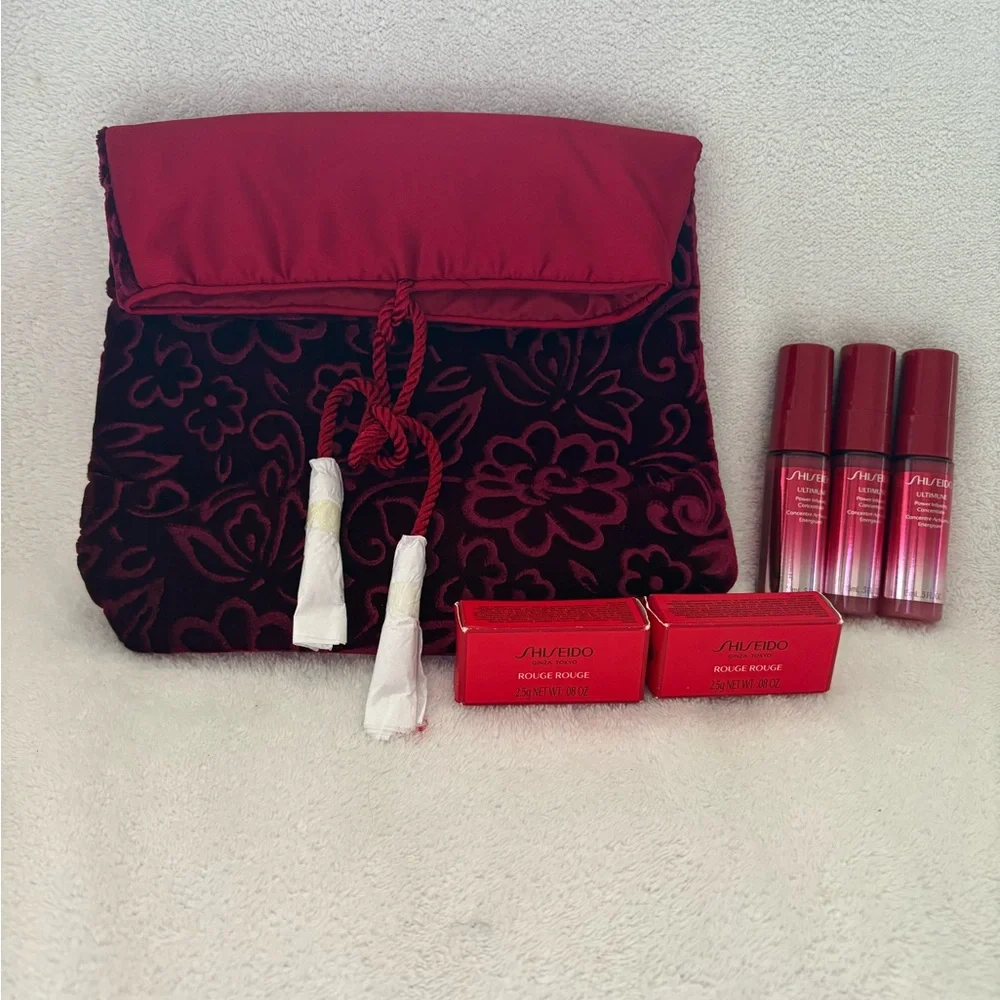 GUERLAIN Make up Bag with Shiseido Ultimune & Lipstick Collection - Picture 1 of 6